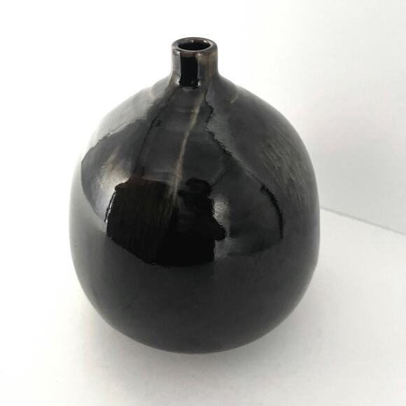 TOYO Japan pottery bulbous modern MCM vase with a distinctive drip glaze - Picture 3 of 9